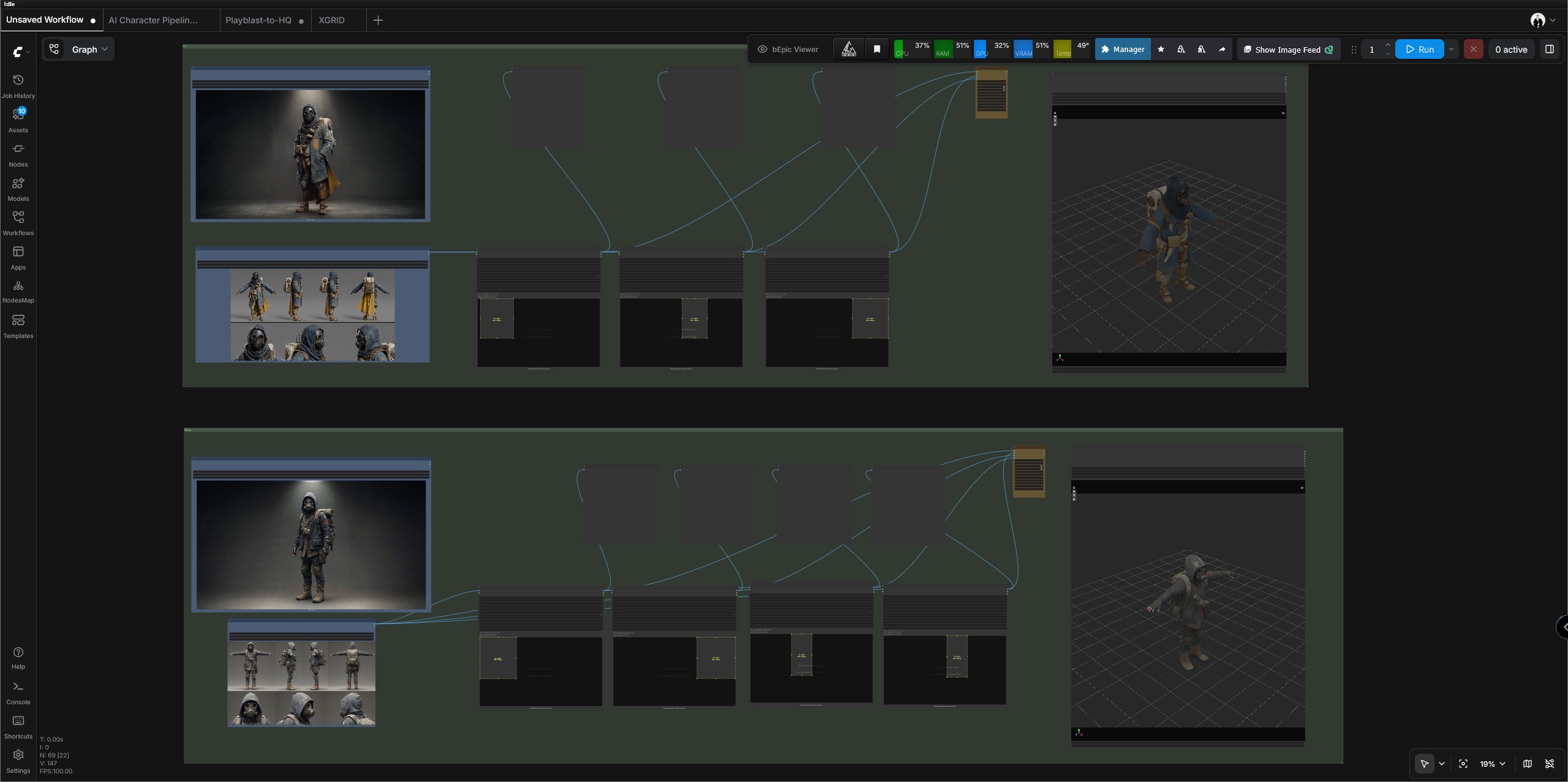 Concept art to 3D mesh, ComfyUI workflow