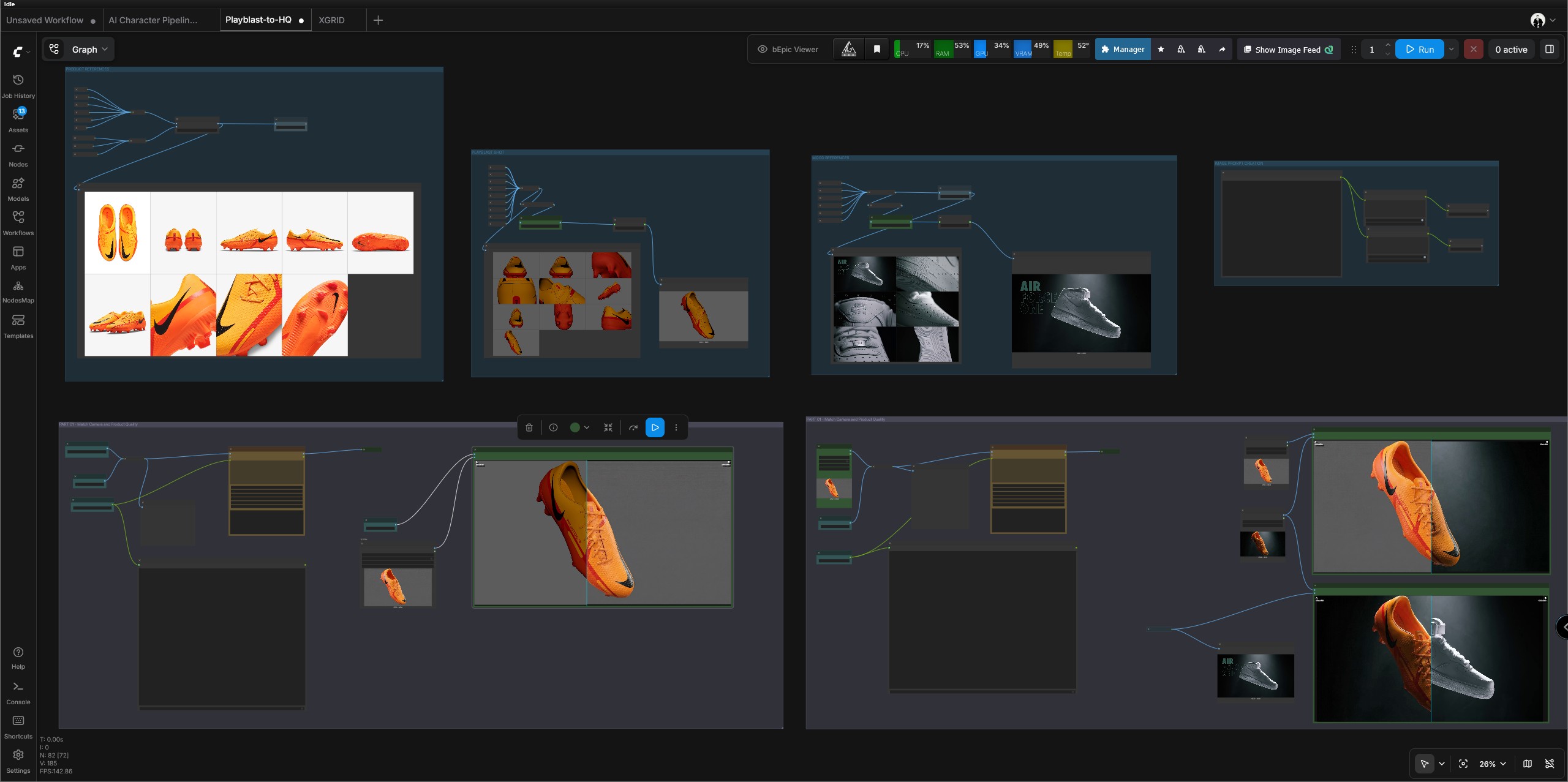 Maya playblast to production render, ComfyUI workflow