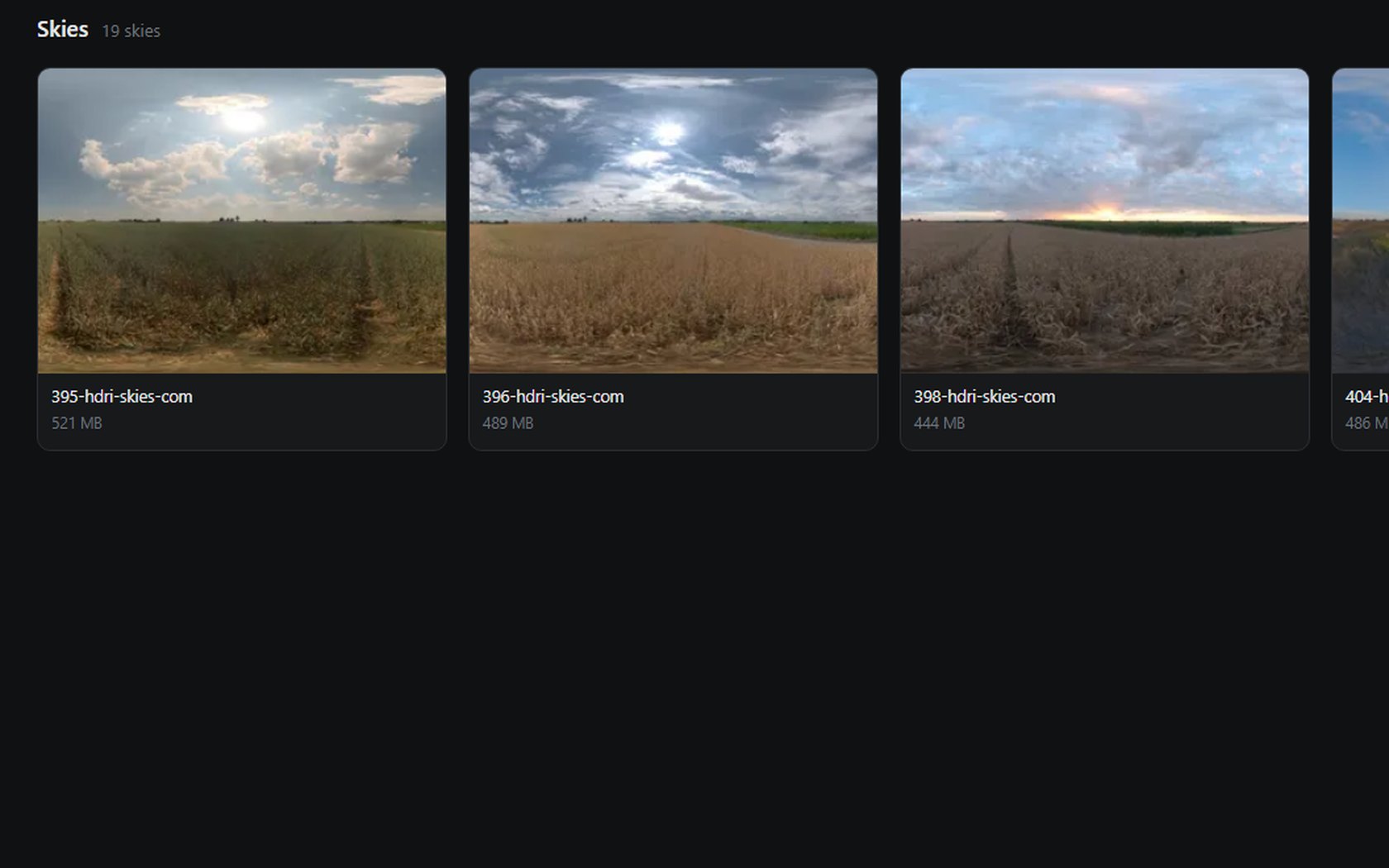 PXLlibrary HDRI pack with its skies