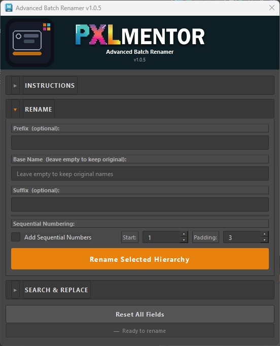 Advanced Batch Renamer interface
