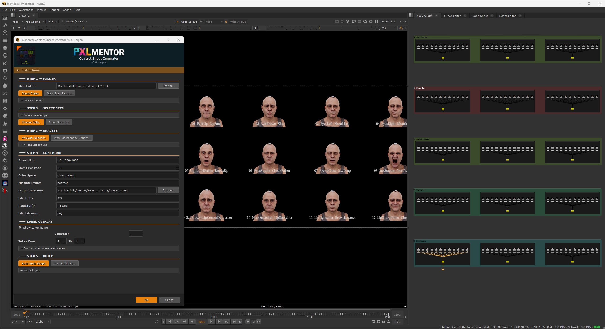 Contact Sheet Generator output in Nuke